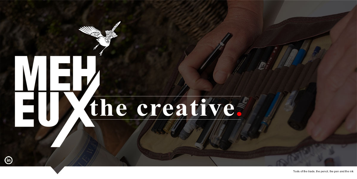 An image of Brent's art tools on the creative apge of his website